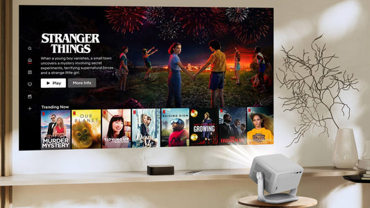 Affordable home theater setup with Vision Beam projector and ViSound speakers